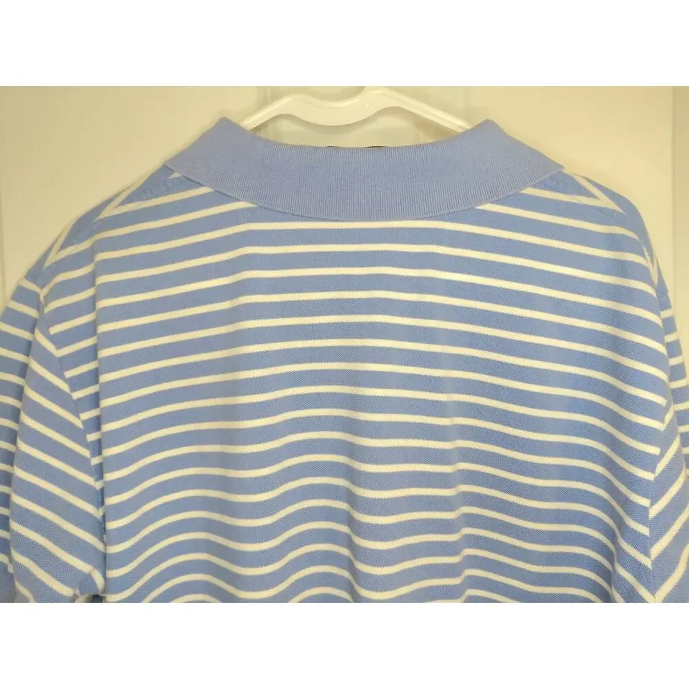 Vintage Polo Ralph Lauren Striped Polo Shirt Blue White Mens L Preppy Streetwear